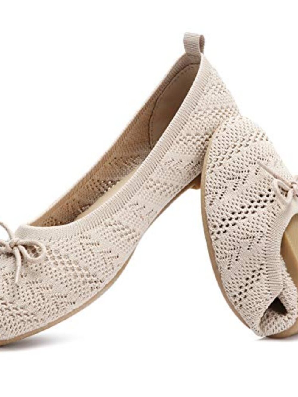 Women's Crochet Lace Ballet Flats Slip On Breathable Mesh Shoes
